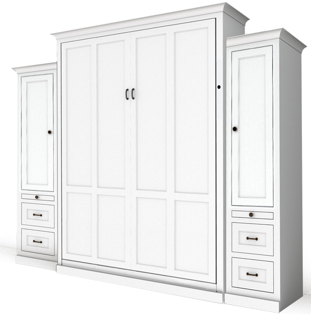 1066S 126S PM IS 626 SALE - Queen Vertical Shaker Panel Murphy Bed with two Layout 2 18" Side Cabinets- Painted Maple
$5861.0