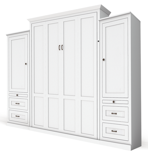 106M 141M PM IS 626 SALE - Queen Vertical Mission Panel Murphy Bed with two 24" Side Cabinets- Painted Maple
$6783.00 (retail $7537.00)