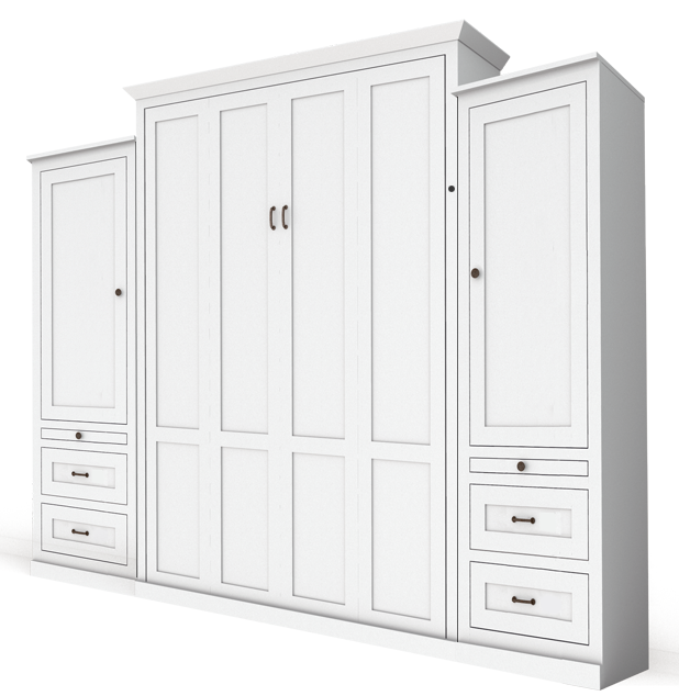 106M 141M PM IS 626 SALE - Queen Vertical Mission Panel Murphy Bed with two 24" Side Cabinets- Painted Maple
$6783.00 (retail $7537.00)
