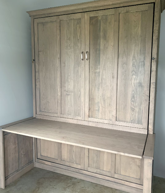112S SM LED lg Queen Vertical Shaker Panel Murphy Bed with Auto-desk - Maple with Light Grey LED-HardWax Finish
$4281.0