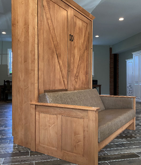 96BD SM lg Queen Barn Door Murphy Bed - Maple stained MX
$5827.0