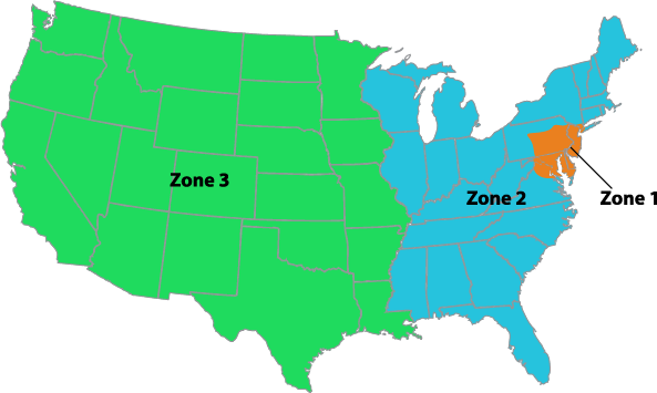 LancHand shipping map v2 Nationwide Shipping