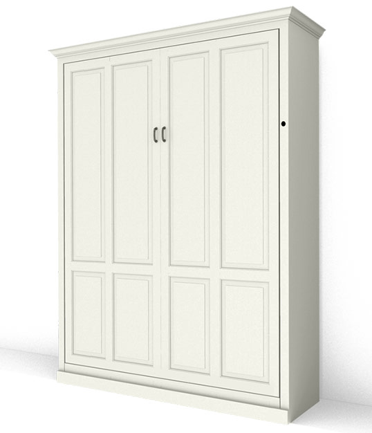 Queen Traditional White Dove Murphy Bed In Stock Murphy Beds